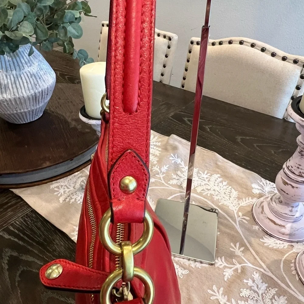 Coach Hobo Red All Leather Bag